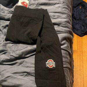 Zubaz Black Ohio State Fleeced lined leggings L/XL NWT